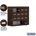 Salsbury Cell Phone Storage Locker - 4 Door High Unit (8 Inch Deep Compartments) - 12 A Doors and 2 B Doors - Bronze - Surface Mounted - Master Keyed Locks